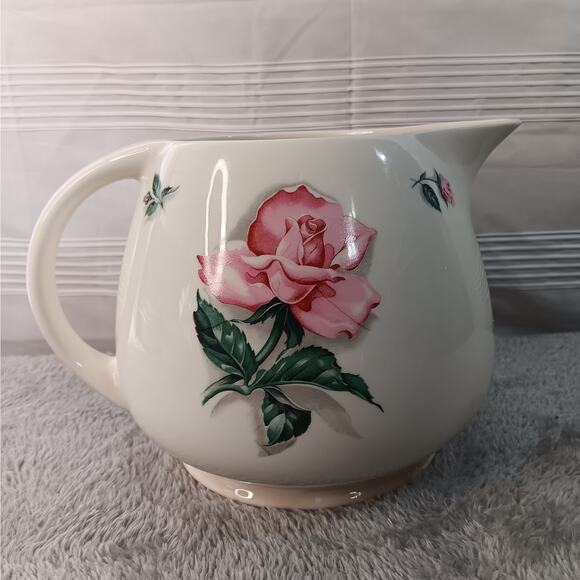 Vintage 48 Ounce Ceramic Pitcher Rhythm Rose Pattern by Household‎ Institute - Picture 3 of 10